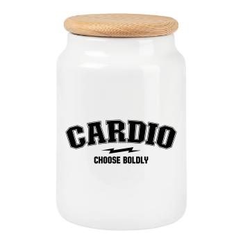 Varsity Arch - Département de Cardio - Boîte à biscuits avec couvercle en bois - blanc - Devant