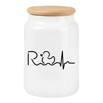 Finally Pension - Retirement - Pension - Cookie Jar with Wooden Lid - white - Front