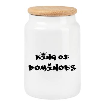 King of Dominoes: Urban Black Crown - Keksdose mit Holzdeckel - Weiß - Vorne
