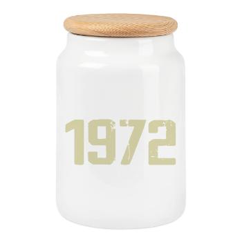 Jubilee 1972 - Cookie Jar with Wooden Lid - white - Front