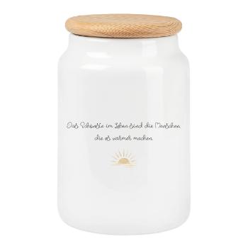 People who make life warmer - Cookie Jar with Wooden Lid - white - Front