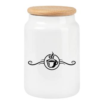 kaffee symbol coffee - Keksdose mit Holzdeckel - Weiß - Vorne