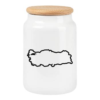 Pays de Turquie - Boîte à biscuits avec couvercle en bois - blanc - Devant