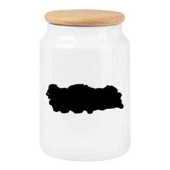 Turquie - Boîte à biscuits avec couvercle en bois - blanc - Devant