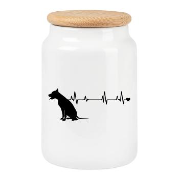 Hund - Keksdose mit Holzdeckel - Weiß - Vorne