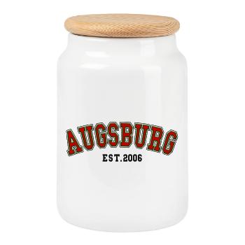 Augsburg Est. 2006 - Keksdose mit Holzdeckel - Weiß - Vorne