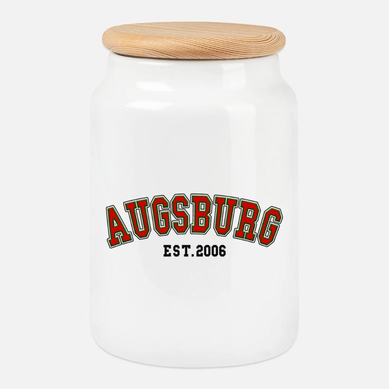 Augsburg Est. 2006 - Cookie Jar with Wooden Lid - white