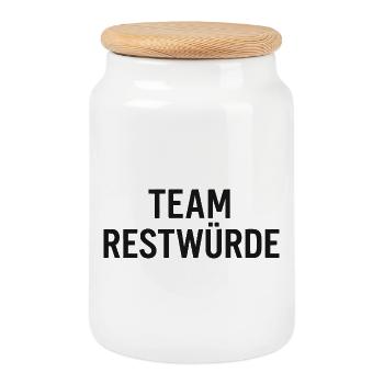 Team Restwürde - Keksdose mit Holzdeckel - Weiß - Vorne