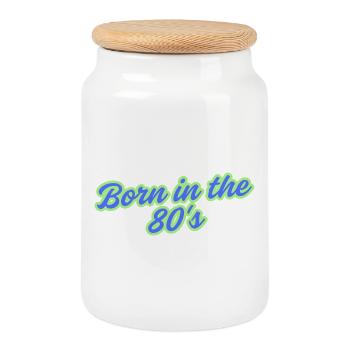 Born_in_the_80 s_20260602_152915_0000 - Boîte à biscuits avec couvercle en bois - blanc - Devant