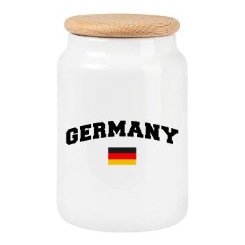 Drapeau allemand - Boîte à biscuits avec couvercle en bois - blanc - Devant