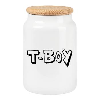 T-Boy Transboy LGBTQ Pride - Illustration - Cookie Jar with Wooden Lid - white - Front