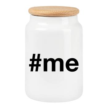 me Hashtag - Keksdose mit Holzdeckel - Weiß - Vorne