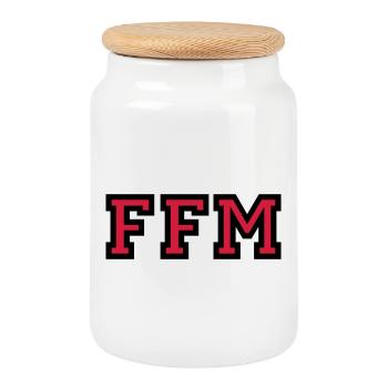 Frankfurt am Main FFM College Style - Keksdose mit Holzdeckel - Weiß - Vorne
