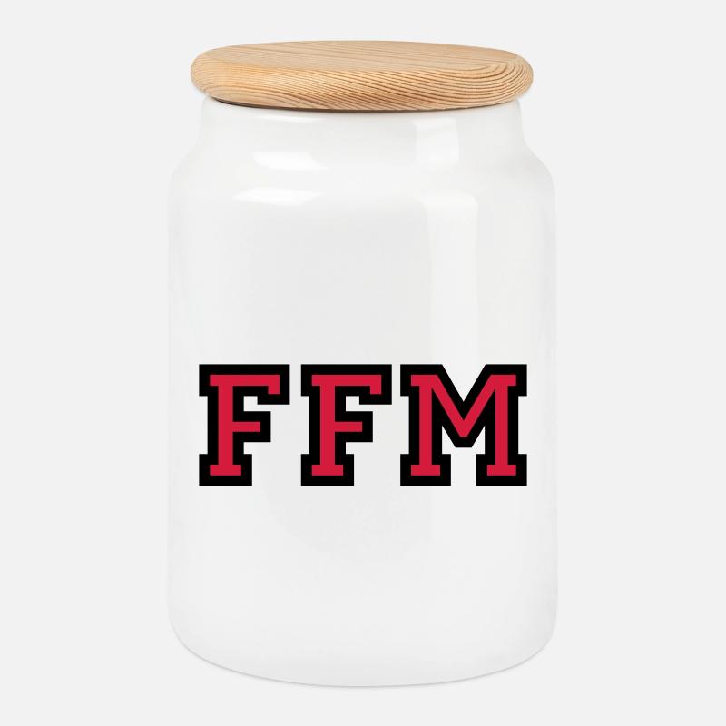 Frankfurt am Main FFM College Style - Keksdose mit Holzdeckel - Weiß