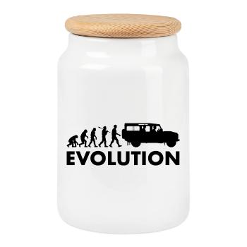 Defender 110 Évolution - Boîte à biscuits avec couvercle en bois - blanc - Devant