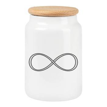 Cadeau d'amour signe infini infini - Boîte à biscuits avec couvercle en bois - blanc - Devant