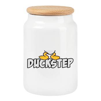 Duck Step - Cookie Jar with Wooden Lid - white - Front