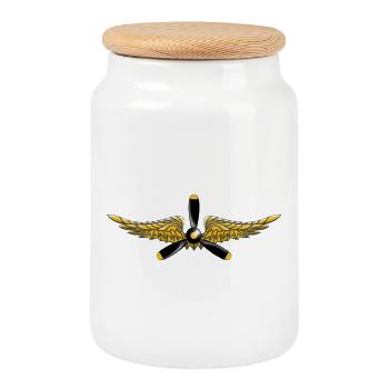 Wings - Cookie Jar with Wooden Lid - white - Front