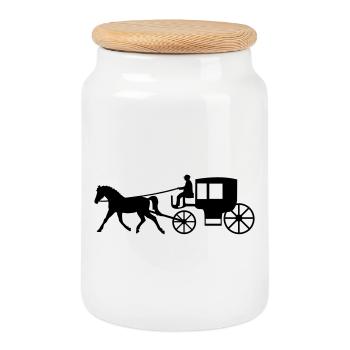 entraîneur - Boîte à biscuits avec couvercle en bois - blanc - Devant