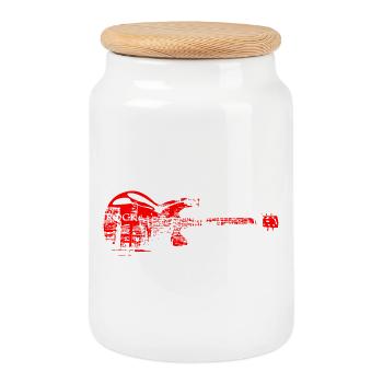 Rock T-shirt - Cookie Jar with Wooden Lid - white - Front