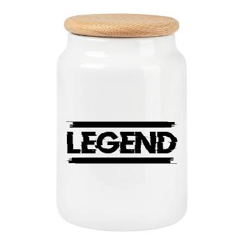 LEGEND - Boîte à biscuits avec couvercle en bois - blanc - Devant