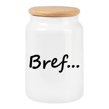 Bref - Boîte à biscuits avec couvercle en bois - blanc - Devant