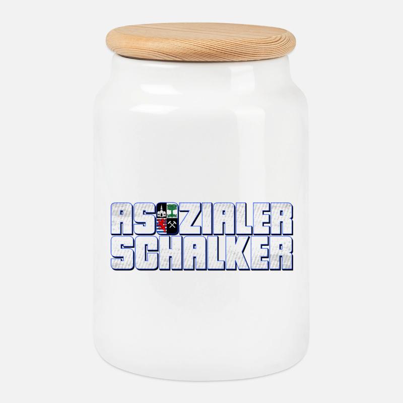Asozialer Schalker | Gelsenkirchen Schalke - Keksdose mit Holzdeckel - Weiß