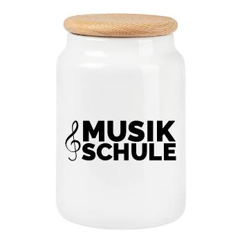 musikschule musiker Lehrer lernen Symbol Piano - Keksdose mit Holzdeckel - Weiß - Vorne