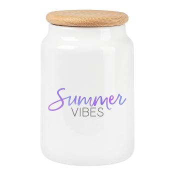 Sommer Vibes - Keksdose mit Holzdeckel - Weiß - Vorne