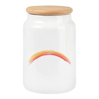 Bow Art Colored - Cookie Jar with Wooden Lid - white - Front