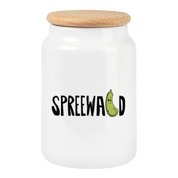 Concombre de Spreewald - Boîte à biscuits avec couvercle en bois - blanc - Devant
