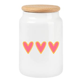 CŒUR. CŒURS. SAINT VALENTIN. LOVE. AMOUR. NOËL - Boîte à biscuits avec couvercle en bois - blanc - Devant