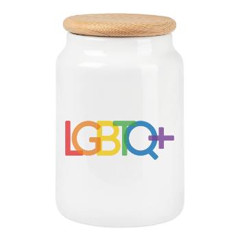 Pride Month - LGBTQ+ - Keksdose mit Holzdeckel - Weiß - Vorne