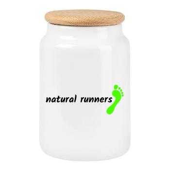 barfuß natural runners 2023 1-zeilig landscape - Keksdose mit Holzdeckel - Weiß - Vorne