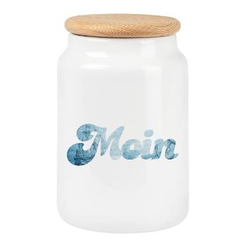 Moin Schiff typisch nordisch Handschrift Nordsee - Keksdose mit Holzdeckel - Weiß - Vorne