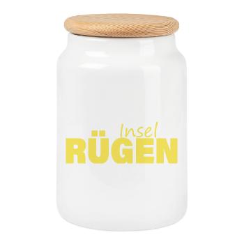INSEL RÜGEN - Keksdose mit Holzdeckel - Weiß - Vorne