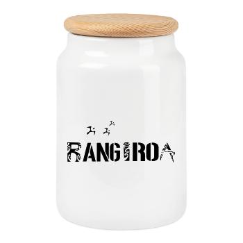 RANGIROA (Noir) - Boîte à biscuits avec couvercle en bois - blanc - Devant
