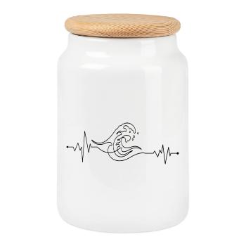 design_not_provided - Cookie Jar with Wooden Lid - white - Front