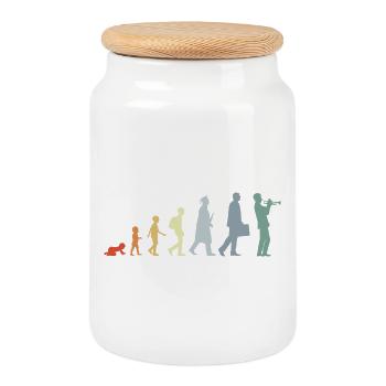 Cycle de vie du trompettiste - Boîte à biscuits avec couvercle en bois - blanc - Devant