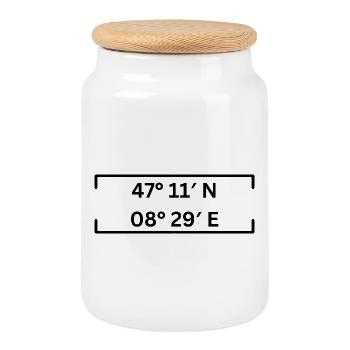 Coordinates Steinhausen Minimalist - Cookie Jar with Wooden Lid - white - Front