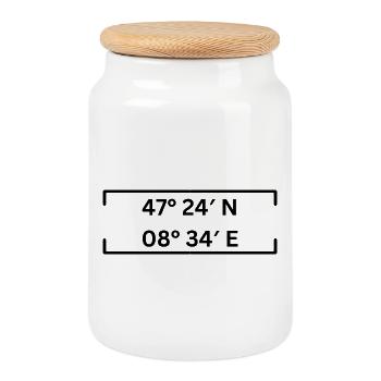 Coordinates Kreis 12 Zurich Minimalist - Cookie Jar with Wooden Lid - white - Front