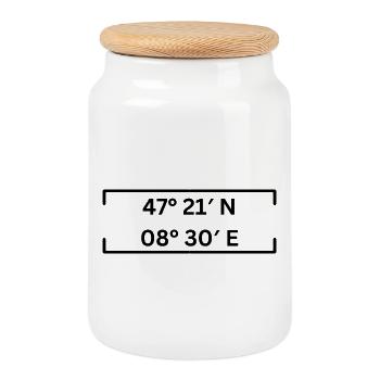 Coordinates Kreis 3 Zurich Minimalist - Cookie Jar with Wooden Lid - white - Front