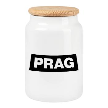 Prag Chapter Element 1C (JGA MC-Rocker-Style) - Keksdose mit Holzdeckel - Weiß - Vorne