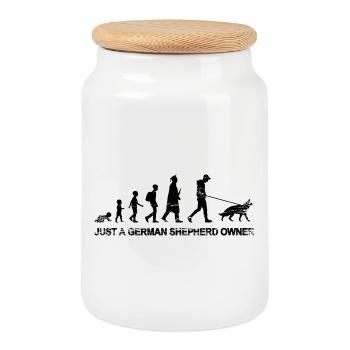 Un seul propriétaire de berger allemand - Boîte à biscuits avec couvercle en bois - blanc - Devant