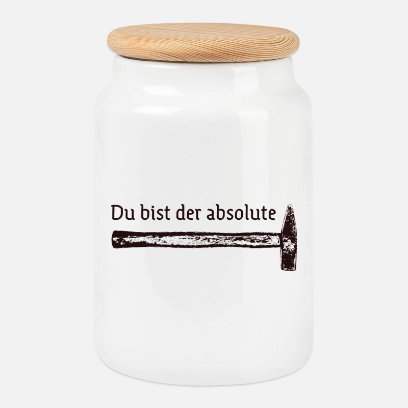 Du bist der absolute Hammer - Keksdose mit Holzdeckel - Weiß