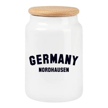 NORDHAUSEN, Allemagne - Boîte à biscuits avec couvercle en bois - blanc - Devant
