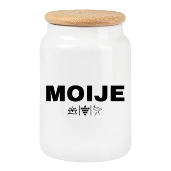 MOIJE - Cookie Jar with Wooden Lid - white - Front