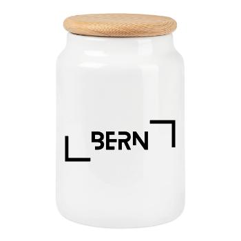 Bern Minimalistisch - Keksdose mit Holzdeckel - Weiß - Vorne