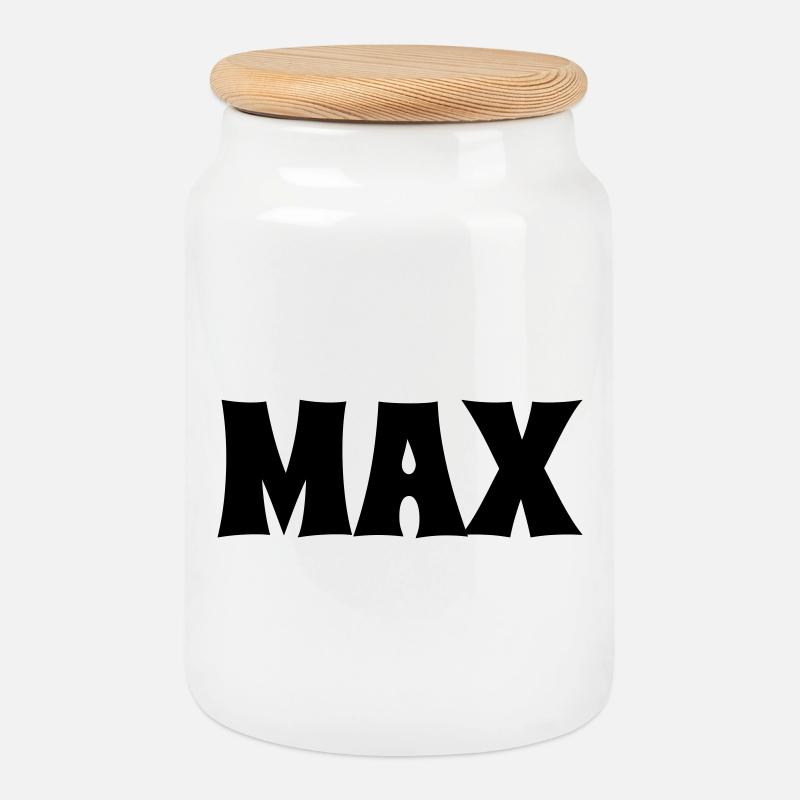 Max - Cookie Jar with Wooden Lid - white