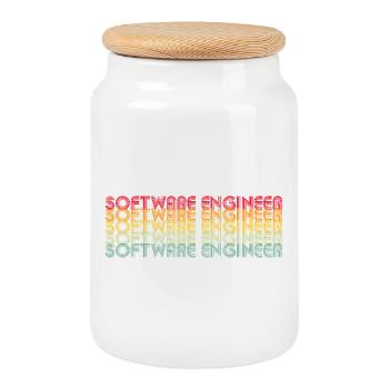 Colorful Coding Motivation - Cookie Jar with Wooden Lid - white - Front